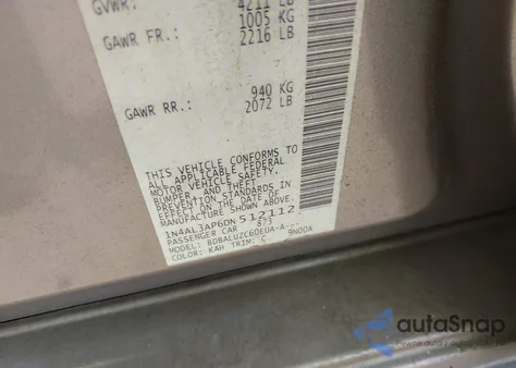 2013 Nissan Altima 2.5 Sv z USA, uszkodzony, nr VIN 1N4AL3AP6DN512112